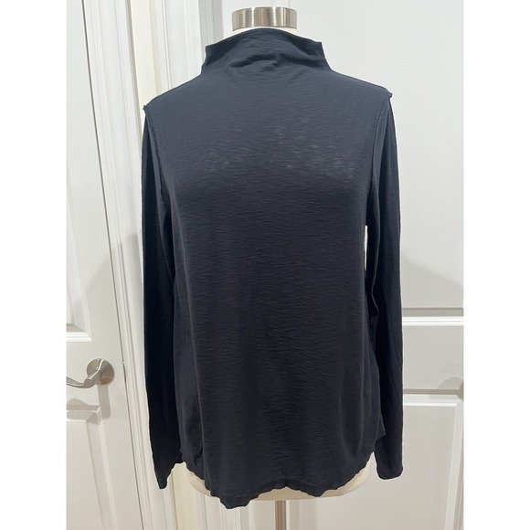 Michael Stars Tops - New! Michael Stars Mock Neck Swing T Shirt Long Sleeve Black One Size retail $88